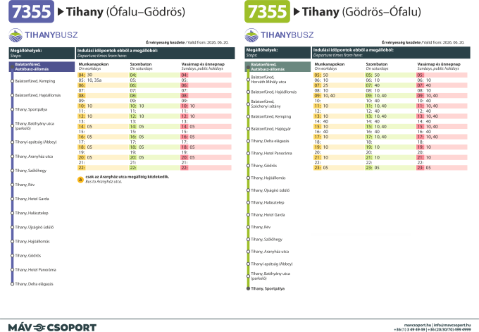 Tihanybusz (Ófalu-Gödrös) (Gödrös-Újfalu) menetrend Tihanybusz (Ófalu-Gödrös) (Gödrös-Újfalu) menetrend