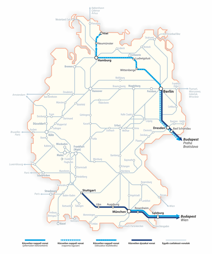 Németország vasúthálózati térképe Németország vasúthálózati térképe