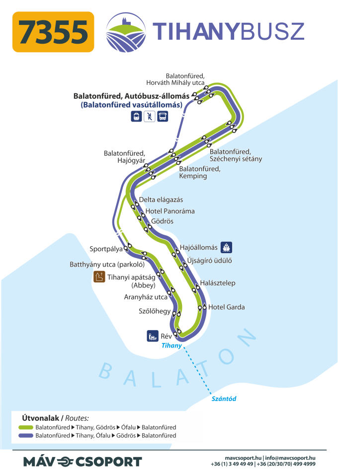 Tihanybusz térkép Tihanybusz térkép