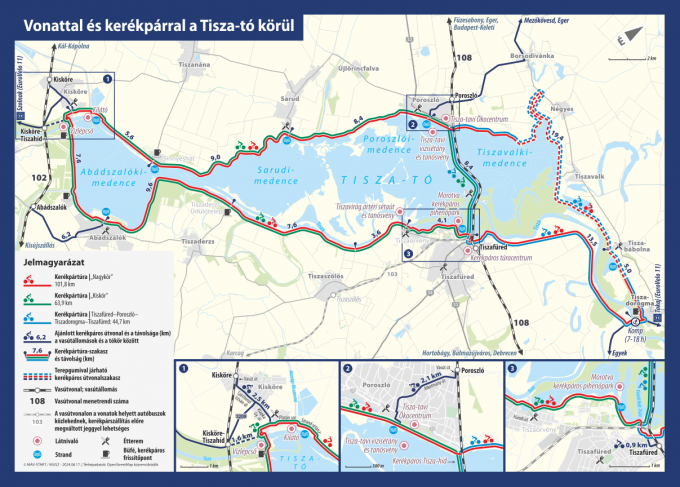 Tisza-tavi kerékpáros turisztikai térkép 2024. - MÁV-START